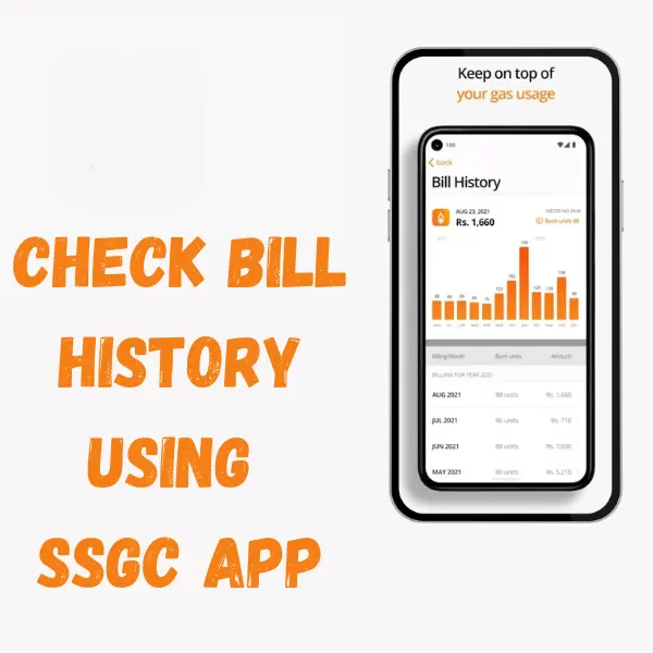 Check bill history option screen shot of SSGC app
