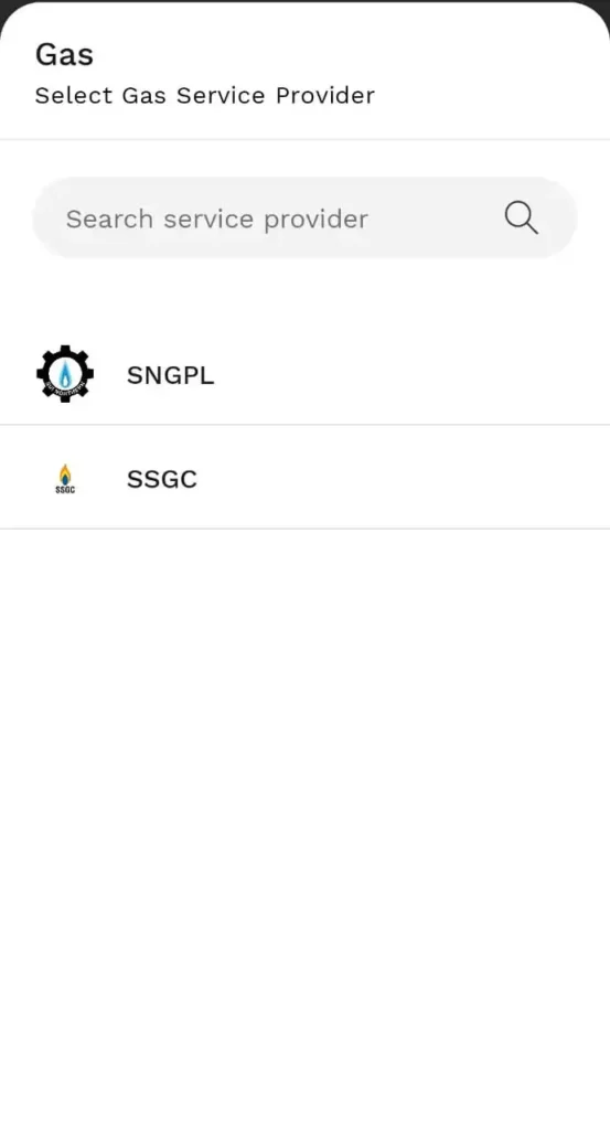 Ga provider companies option screen shot